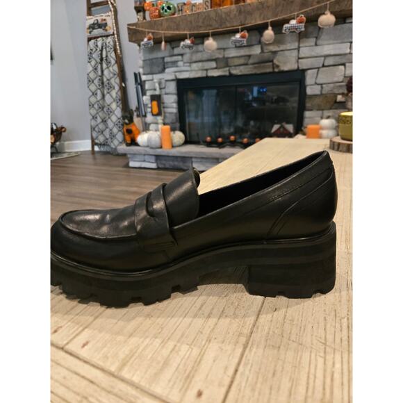 Marc Fisher LTD Shoes - Marc Fisher LTD Latika Women's Black Slip-On Lug Sole Loafers Size 9M